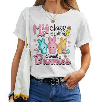 Teacher Easter  My Class Is Full Of Sweet Bunnies  Women T-shirt Casual Daily Crewneck Short Sleeve Graphic Basic Unisex Tee