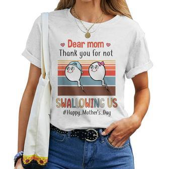 Thank You For Not Swallowing Us Family Matching Mothers Day Women Crewneck Short T-shirt - Thegiftio UK