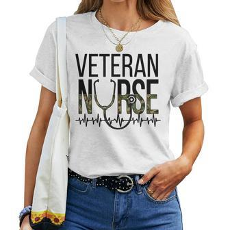 Veteran Nursing Heartbeat Veteran Nurse Women T-shirt - Seseable
