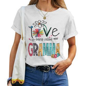 Womens Gramma Gift I Love Being Called Mothers Day Women T-shirt - Seseable