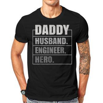 Daddy Husband Engineer Hero Fathers Day Men T-shirt Crewneck Short Sleeve | Mazezy