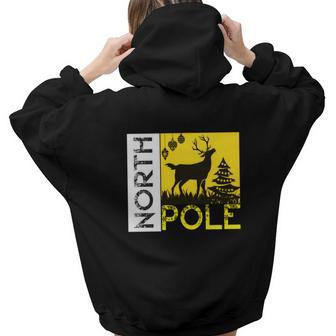 Christmas North Pole V2 Aesthetic Words Graphic Back Print Hoodie Gift For Teen Girls