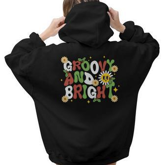 Funny Retro Christmas Groovy And Bright Aesthetic Words Graphic Back Print Hoodie Gift For Teen Girls
