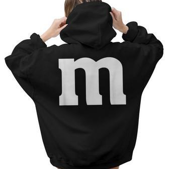 Letter M Simple Lazy Halloween Costume Party Men Women Gift Aesthetic Words Graphic Back Print Hoodie Gift For Teen Girls - Thegiftio UK