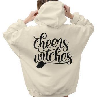 Cheers Witches Funny Halloween Party Fun Quote Aesthetic Words Graphic Back Print Hoodie Gift For Teen Girls - Thegiftio UK