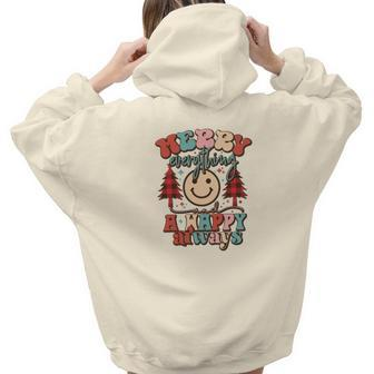 Christmas Merry Everything And A Happy Always Aesthetic Words Graphic Back Print Hoodie Gift For Teen Girls