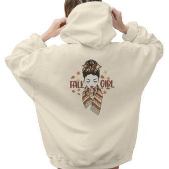 Fall Girl Autumn Lovers Gifts Aesthetic Words Graphic Back Print Hoodie Gift For Teen Girls