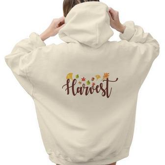 Fall Harvest Autumn Gifts Aesthetic Words Graphic Back Print Hoodie Gift For Teen Girls - Thegiftio UK
