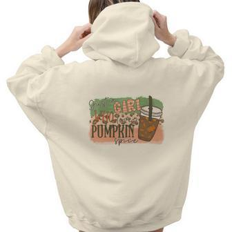 Fall Just A Girl Who Loves Pumpkin Spice Thankful Gifts Aesthetic Words Graphic Back Print Hoodie Gift For Teen Girls