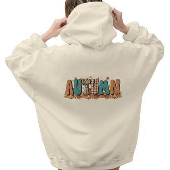 Fall Retro Autumn Gifts Aesthetic Words Graphic Back Print Hoodie Gift For Teen Girls - Thegiftio
