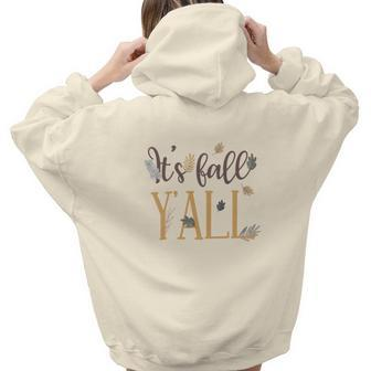 It Is Fall Yall Autumn Vibes Aesthetic Words Graphic Back Print Hoodie Gift For Teen Girls