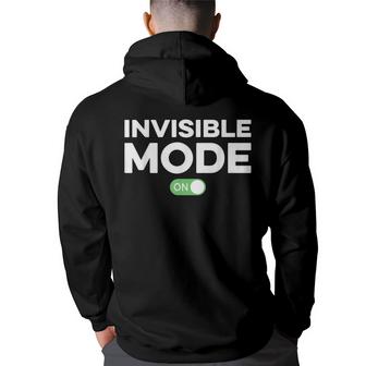 Funny Super Hero Powers Invisible Mode On  Men Graphic Hoodie Back Print Hooded Sweatshirt