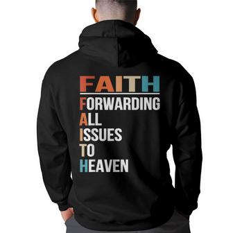 Faith Forwarding All Issues To Heaven Vintage Retro  Men Graphic Hoodie Back Print Hooded Sweatshirt