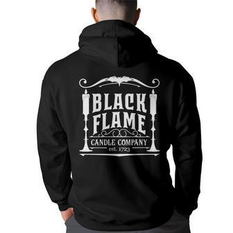 Salem Black Flame Candle Company Est 1723 Halloween Men Graphic Hoodie Back Print Hooded Sweatshirt - Thegiftio UK