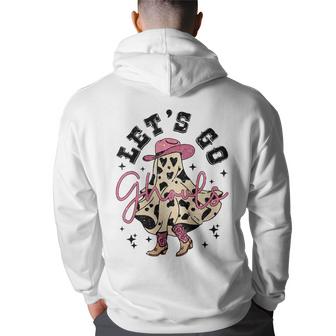 Lets Go Ghouls Cow Ghost Halloween Men Women Funny Gift  Men Graphic Hoodie Back Print Hooded Sweatshirt