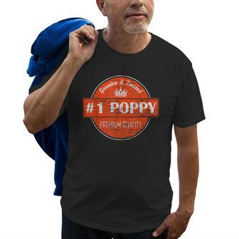 1 Poppy Men Number One Dad Grandpa Fathers Day Gifts Gift For Mens Old Men T-shirt | Mazezy