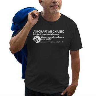 Aircraft Mechanic Definition Aviation Gift Old Men T-shirt | Mazezy