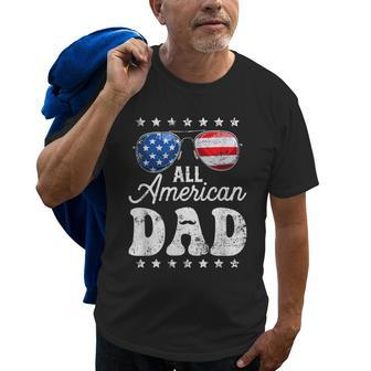 All American Dad 4Th Of July Fathers Day Men Daddy Papa Gift For Mens Old Men T-shirt | Mazezy