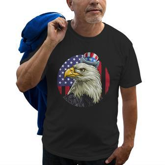 American Flag Bald Eagle 4Th Of July Uncle Sam Usa Old Men T-shirt | Mazezy