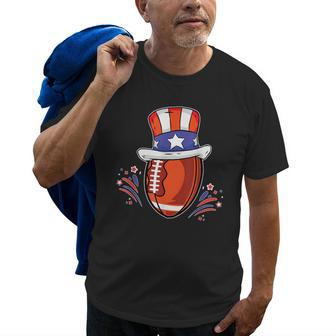 American Football Uncle Sam Hat Patriotic American Flag Old Men T-shirt | Mazezy