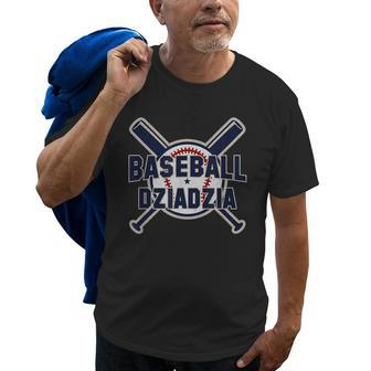 Baseball Dziadzia Softball Papa Fathers Day Gift Grandpa Old Men T-shirt | Mazezy