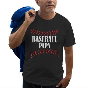 Baseball Papa Baseball Grandpa Grandfather Old Men T-shirt | Mazezy