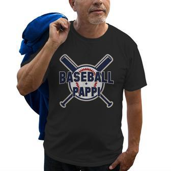 Baseball Pappi Softball Papa Funny Fathers Day Gift Grandpa Old Men T-shirt | Mazezy