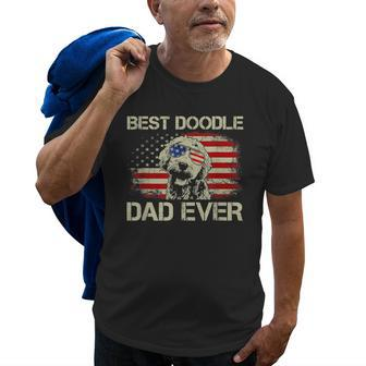 Best Doodle Dad Ever Goldendoodle 4Th Of July Gift Old Men T-shirt | Mazezy