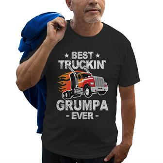 Best Truckins Grumpa Ever Trucker Grandpa Truck Gift Old Men T-shirt | Mazezy