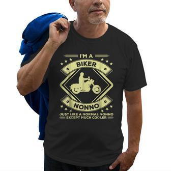 Biker Nonno Funny Biking Gifts For Grandpa Old Men T-shirt | Mazezy