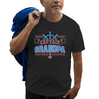 Captain Grandpa Sailor Grandfathers Gift Old Men T-shirt | Mazezy