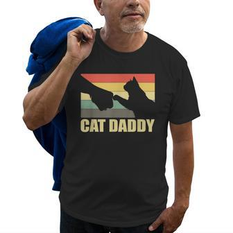 Cat Daddy Best Cat Dad Ever Cat Lover Vintage Old Men T-shirt | Mazezy
