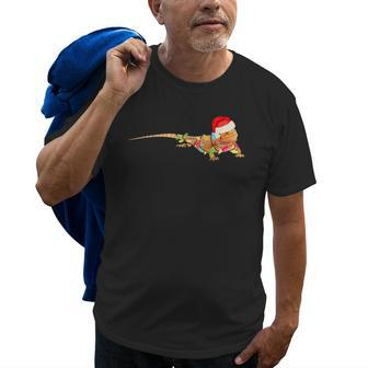 Christmas Funny Bearded Dragon For Mom Dad Kids Old Men T-shirt | Mazezy