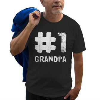 Cool Grandfather Number 1 Grandpa Granddad Old Men T-shirt | Mazezy