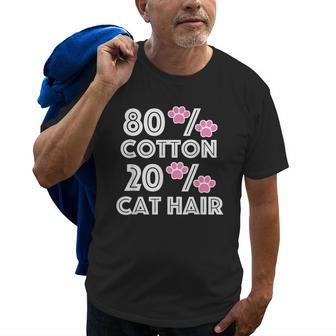 Cotton And Cats Hair Funny Cat Mom And Cat Dad Gift Cat Old Men T-shirt | Mazezy