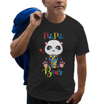 Cute Panda Bear Lovers Papa Panda Autism Father Puzzle Baby Old Men T-shirt | Mazezy