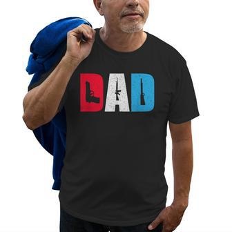 Dad And Guns Collection Red White And Blue Gift For Mens Old Men T-shirt | Mazezy