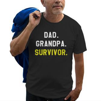 Dad Grandpa Cancer Survivor Chemotherapy Supporter Gift For Mens Old Men T-shirt | Mazezy