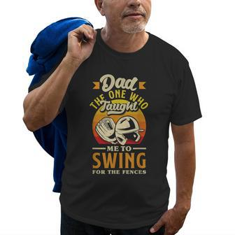 Dad Swing For The Fences Fathers Day Baseball Old Men T-shirt | Mazezy