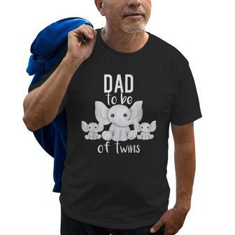 Dad To Be Of Twins Elephant Baby Shower Twin Dad Gift Gift For Mens Old Men T-shirt | Mazezy