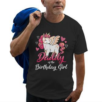 Daddy Of The Birthday Girl Father Gifts Unicorn Birthday Old Men T-shirt