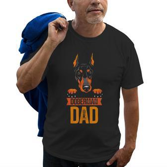 Doberman Dad Pet Puppy Lover Dog Father Daddy Papa Fathers Old Men T-shirt