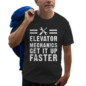 Elevator Mechanic Adult Humor Funny Old Men T-shirt | Mazezy