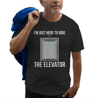 Elevator Mechanic Engineer Ride The Elevator Technician Old Men T-shirt | Mazezy
