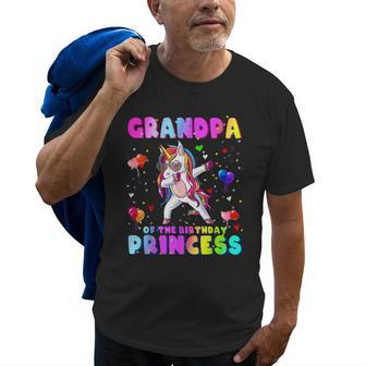 Family Matching Birthday Princess Dabbing Unicorn Grandpa Old Men T-shirt | Mazezy