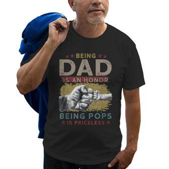 Fathers Day For Dad An Honor Being Pops Is Priceless Old Men T-shirt | Mazezy