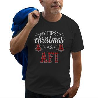 First Christmas As Afi New Grandpa Xmas Gift Gift For Mens Old Men T-shirt | Mazezy