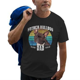 French Bulldog Frenchie Brindle Dad Daddy Fathers Day Gift Old Men T-shirt | Mazezy