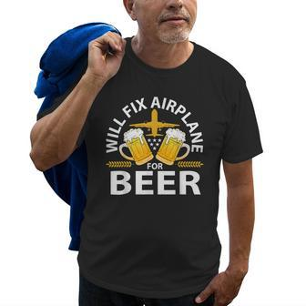 Funny Aircraft Mechanic Novelty Apparel For Engineers Old Men T-shirt | Mazezy