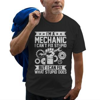 Funny Car Mechanic Engineer Men Women Kids Auto Mechanic Old Men T-shirt | Mazezy